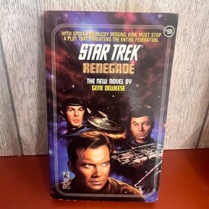 Star Trek Renegade Novel #55 Gene DeWeese 1991 Pocket Books‎ Paperback Sci-Fi